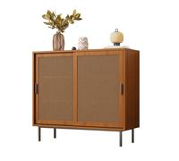 MEUBLES COSY Buffet en bois style campagne avec 2 portes coulissantes et étagères réglables - 100 × 90 × 37 cm