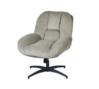 MEUBLES COSY Fauteuil de bureau pivotant scandinave avec accoudoirs en velours côtelé, réglable, gris - LITHOPS