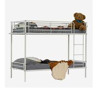 MEUBLES COSY Lit superposé 2 places et 2 étages en métal blanc avec échelle 90x190cm (matelas non inclus) - TWIN