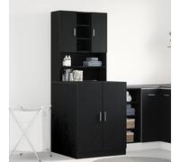 Meubles De Buanderie Vidaxl 2 Pcs Chêne Noir 70.5x71.5x181.5 Cm Bois D'ingénierie, Meuble De Buanderie Vidaxl - Chêne Noir - 70.5x71.5x91.5 Cm - Fait En Bois D'ingénierie Noir