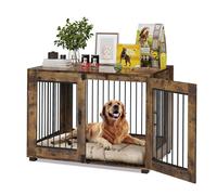 Meubles de Cage pour Chien de 60 cm - Niche en Bois résistante à la Mastication avec Double Portes verrouillables, Table d'extrémité de Cage pour Animaux domestiques pour Petites Races