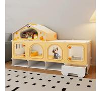 Meubles de cage pour chiens modernes, 71 cm pour un usage domestique avec tiroir, convient aux chenils intérieurs avec espace de toilette séparé, conçu pour les petites races de chiens (L: 141 x 46 x