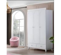 Meubles de chambre d'enfant blancs modernes Ensemble de luxe Armoire Commode