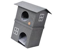 Meubles de copropriété pour chatons - 2 étages - Perchoir pliable - Porte d'espace - Maison pour chat - Condominium intérieur pour chat - Grand chat extérieur
