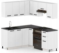 Meubles De Cuisine Ensemble De Cuisine Armoires Modulaires Milan Plan De Travail D'angle Blanc Mat