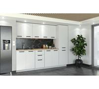 Meubles De Cuisine Ensemble De Cuisine Armoires Pillar Top Milan 2,6M Blanc Mat