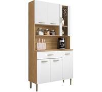 Meubles de cuisine - KITS PARANA - Buffet de Cuisine 6 Portes 1 Tiroir Chêne et Blanc Largeur 91 cm - CUISINE