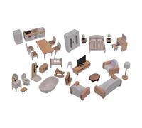 Meubles de en Bois - Maison de Jouet Réaliste avec Éléments de Jeu | Mobilier Interactif pour Maison De - pour Usage Lors des Fêtes, À La, en Classe, en Voyage, À La Maternelle, À La