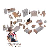 Meubles de en Bois, Maison De Jouet Réaliste En Miniature, Petit Mobilier De Jeu, Pour Jeu De Rôle à La Maison En n Voyage Maternelle Garderie Fête