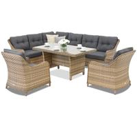 Meubles de jardin avec canapé d'angle Toledo Comida 7 Garden Point cappuccino