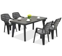 Meubles de jardin Bergen/Marne Bica anthracite pour 4 personnes