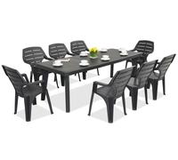 Meubles de jardin Bergen/Marne Bica anthracite pour 8 personnes
