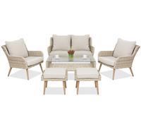 Meubles de jardin Bilbao Coffee 4 + 2 poufs Garden Point sable