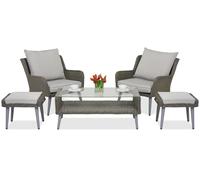 Meubles de jardin Bilbao Terrasse + 2 poufs Garden Point gris