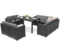 Meubles de jardin en résine tressée Colorado Comida 9 Bica anthracite