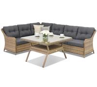 Meubles de jardin en résine tressée Toledo Comida 5 Angular Garden Point cappuccino