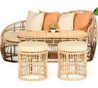 Meubles de jardin Ensemble de canapés Canapé Table basse Ensemble de sièges Véranda Tabouret Moderne 4pcs.