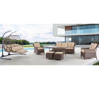 Meubles de jardin ensemble de canapés table fauteuil véranda tabouret 6pcs.