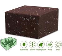 Meubles de jardin imperméables pour chaises de table en rotin 213 x 132 x 70 cm Meubles de terrasse, 210D Oxford Brown
