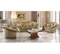 Meubles de luxe Canapé Canapé baroque rococo rembourré 3+1+1 places en bois 3pcs
