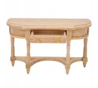 Meubles de maison de poupée Bureau miniature en bois en rondins Demi-rond SM