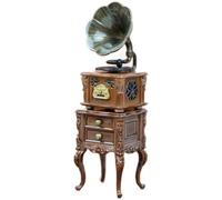 Meubles de Maison de poupée Miniatures, Mini phonographe Vintage avec 3 chansons et Armoire, Accessoires Maison poupée Miniatures rétro pour décoration Bureau, Accessoires
