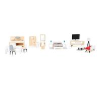 Meubles de Maison de poupée - Small Foot - Set Complet - Bois - Design Moderne - 3 Ans et Plus