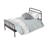 Meubles De Maison De s - Lit De en, 6,3 Pouces, Berceau Miniature | Accessoire De Maison De s pour, Jeu De Simulation, Cadre en Métal Durable, Décoration De Chambre