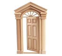 Meubles de maisons de poupée, porte de maison de poupée en bois de style classique, miniatures à échelle 1/12 Scène miniatures de bricolage Modèle de porte non peinte pour accessoires, jouets