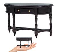 Meubles de Maisons de poupée, Table Maison poupée en Bois, Table à moitié Ronde à l'échelle 1/12 avec modèle tiroir Meubles Miniatures pour Les Accessoires Chambre Coucher,