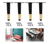 Meubles de meubles en métal Ensemble de 4 canapés noirs / or armoire à table de café de support de support non glissade des jambes de remplacement de bricolage silencieux 30 cm / 12 pouces d'or