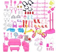 Meubles De Poupée 94 Pièces, Jouets, Canapé, Chaussures, Bijoux, Accessoires De Maison, Cadeau Pour Fille, M89c
