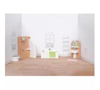 Goki Meubles pour poupée – Salle de bain avec baignoire 51492, multicolore, 11,2x6,2x6 cm