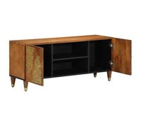 Meubles De Rangement Multimédia Vidaxl Marron Miel Bois De Manguier Massif Marron