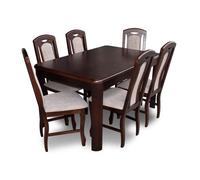 Meubles de salle à manger classiques Ensemble de table en bois Set complet 7pcs. groupe de repas