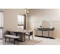 Meubles de salle à manger Coin repas Ensemble de salle à manger 8pcs Bois Beige Garniture