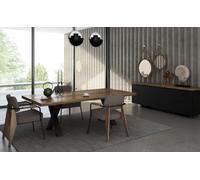 Meubles de salle à manger Ensemble table et chaises Buffet noyer naturel - anthracite mat