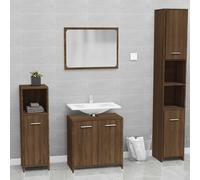 Meubles de Salle de Bain Armoire Toilette Blanc Brillant Bois Ingénierie vidaXL