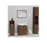 Ensemble de Meubles de Salle de Bain Toilette Noir Bois d’Ingénierie vidaXL