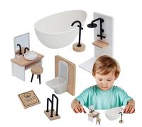 Meubles de Salle de Bain Miniatures échelle 1:12 - Ensemble de Bain pour Maison de, kit de scène de Simulation, Accessoires de Jeu de rôle | Petites pièces de décoration de d'évier de