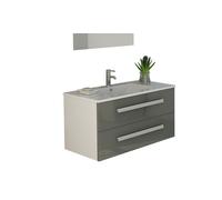 Meubles de salle de bain Rapperswil II gris lavabo avec cabinet avec Soft Close