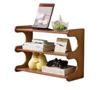 Meubles de salon de bureau Organisateur d'étagère autoportante de bureau, étagère en bambou, for support rangement d'affichage cuisine à domicile (3 niveaux) Étagère d'angle(L50xW19xH35 cm)