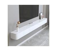 Meubles de Salon Meuble TV Flottant avec Espace de Rangement, Console multimédia Flottante Murale Bureau Rock Board for sous Les téléviseurs, Style Moderne(Blanc,240x24x19cm)