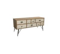 Meubles de télévision DKD Home Decor 120 x 40 x 61 cm Sapin Naturel Métal Blanc