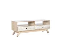 Meubles de télévision DKD Home Decor Blanc Naturel Bois de manguier 130 x 40 x 45 cm