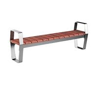 Meubles d'entrée Chaise de banc d'extérieur, banc de parc extérieur sans dossier, siège pour loisirs en plein air avec jambes et accoudoirs en acier pour jardin au bord de la piscine Chaises d