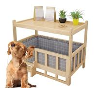 Meubles en bois massif pour animaux domestiques - Lit d'intérieur confortable et table d'appoint pour chiens et chats - Utilisation universelle toutes saisons