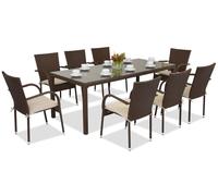Meubles en résine tressée pour le jardin Milan pour 8 personnes avec une grande table Garden Point