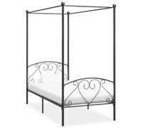 Meubles, lits et accessoires, lits et cadres de lit, cadre de lit à baldaquin 284441 sans matelas, gris métal, 100 x 200 cm