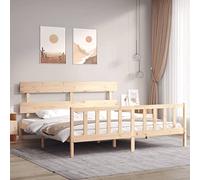 Meubles, lits et accessoires, lits et cadres de lit, cadre de lit sans matelas Super King Size en pin massif